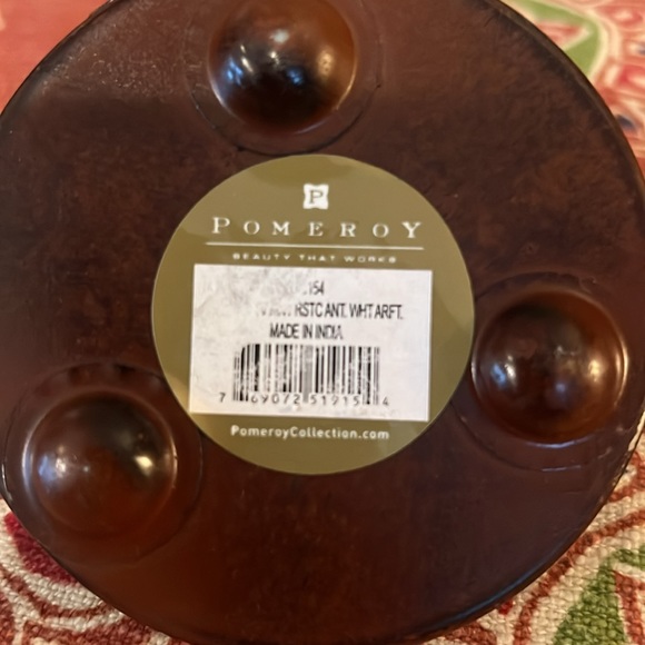 Pair of beautiful gold mercury glass & metal angel candle holders by Pomeroy. - Picture 2 of 5